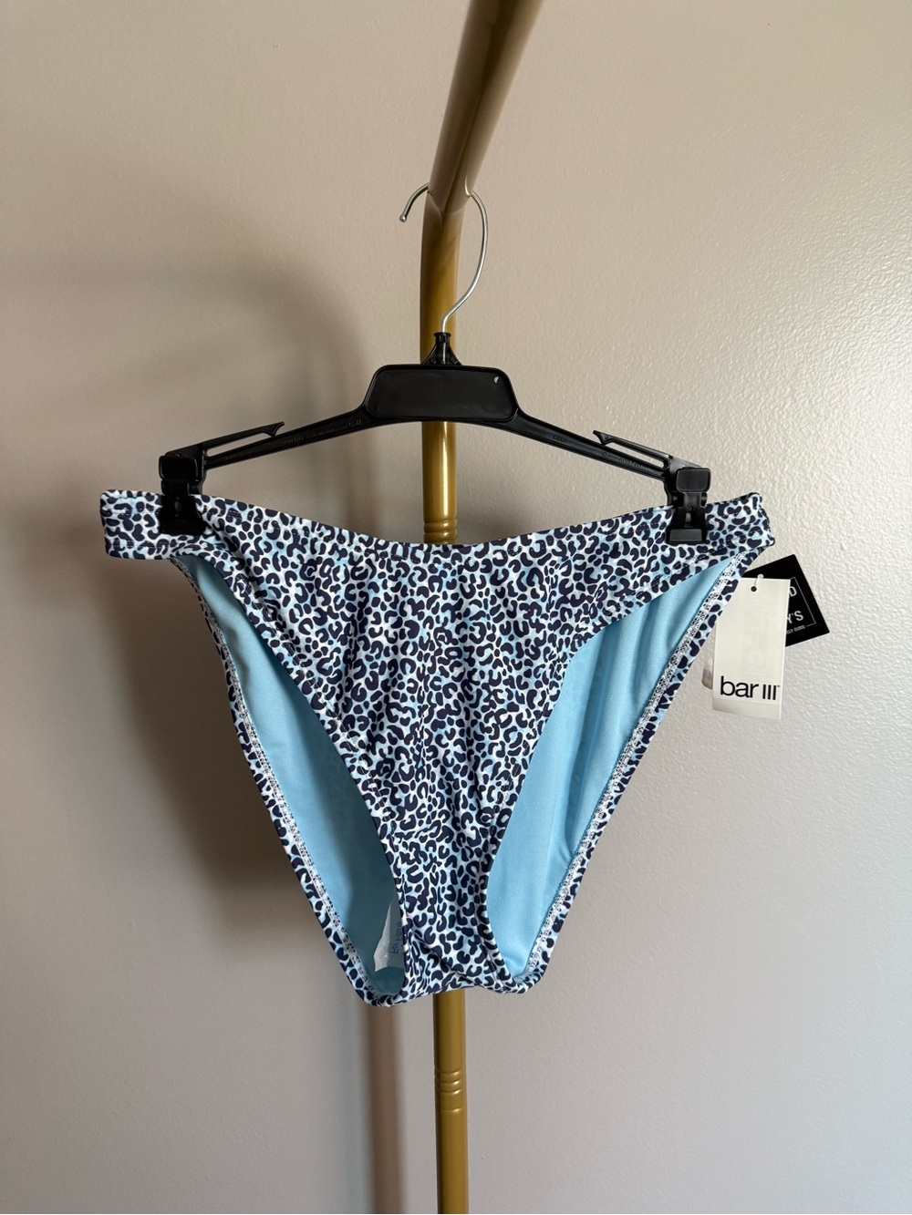 NWT Bar III “On the Prowl” Bikini Bottom – Navy Leopard Print (Size M)